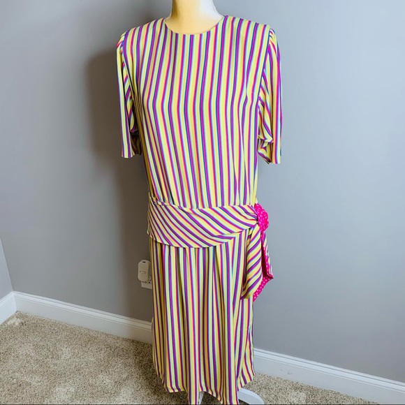 Vintage 80’s Drop Waist Dress Size 12 - Picture 1 of 9